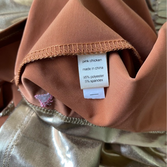 Pink Chicken Alexis Skirt Metallic Gold Lamé - Picture 10 of 13